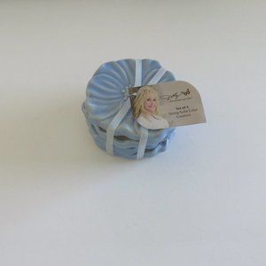 (#C) Dolly Parton Kitchenware Spring Coasters Stoneware Blue NWT 4 per Set